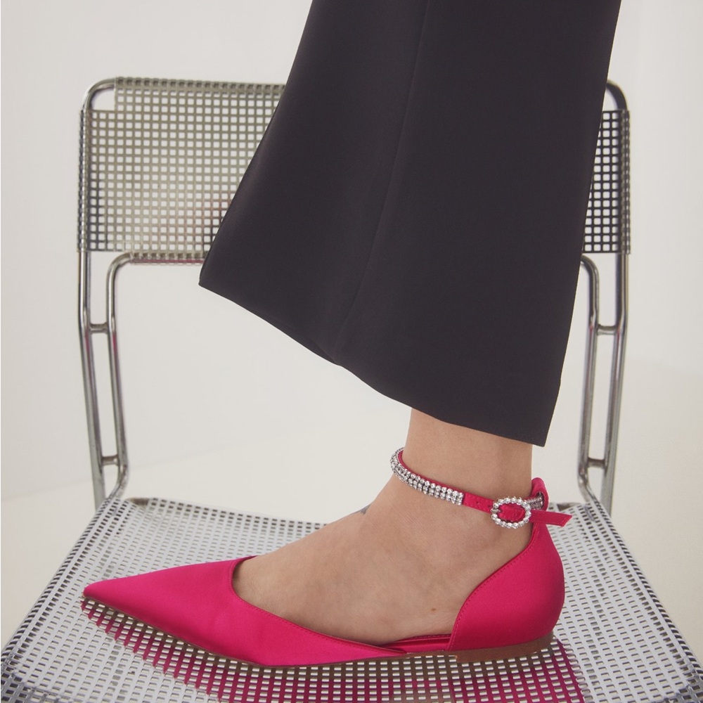 NWT Mango Elegant Pink Satin Women's Shoes size 7/37 - Picture 4 of 8